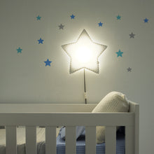 Load image into Gallery viewer, Stjörnuveggljós - með gulum saum