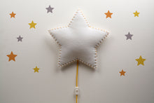 Load image into Gallery viewer, Stjörnuveggljós - með gráum saum